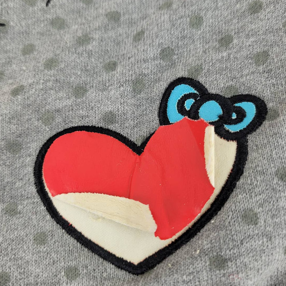 Sanrio Hello Kitty Grey Red Hearts Early 2000s Tote Bag Purse Red & Grey - Picture 3 of 6